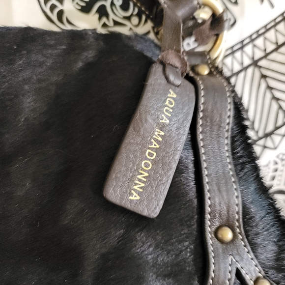Aqua Madonna leather and calf hair purse - Picture 4 of 7